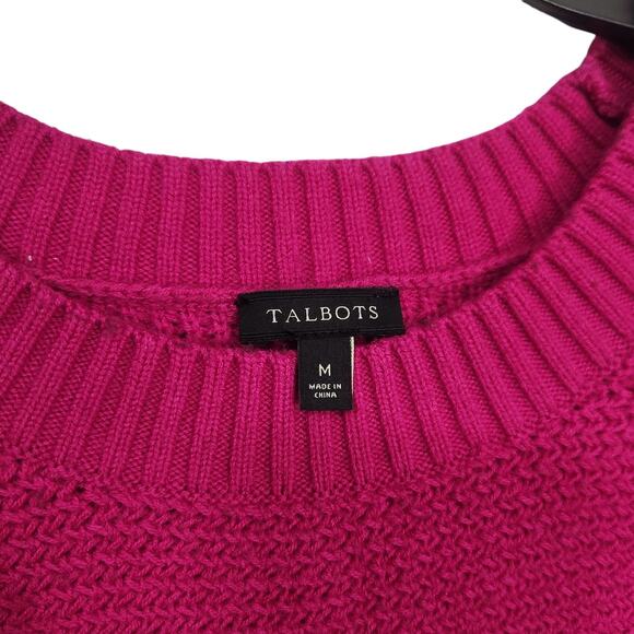 TALBOTS WOMENS SWEATER WOOL BLEND SZ M PINK LONG SLEEVE PULLOVER CASUAL COMFORT - Picture 3 of 5